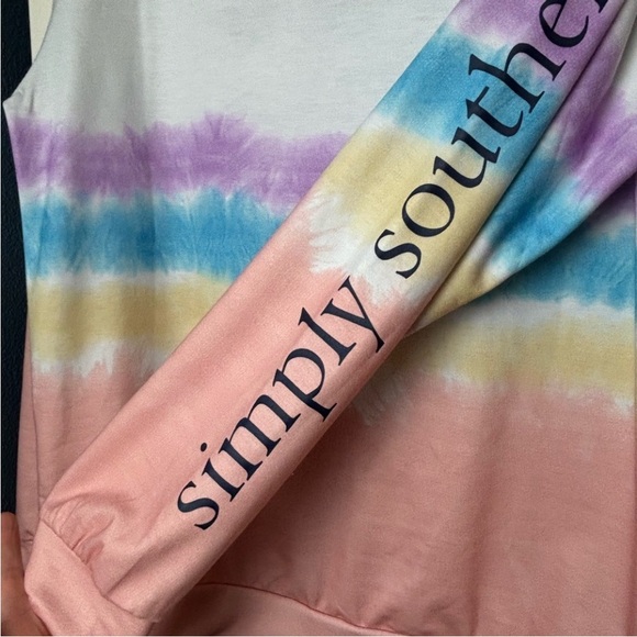 Simply Southern Embroidered Dog Lover lightweight sweatshirt rainbow long sleeve - Picture 3 of 7